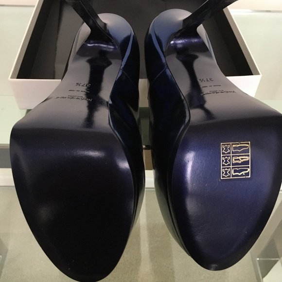 YSL Metallic Marine Blue 140 Pumps BNIB! 37.5 - Picture 9 of 9